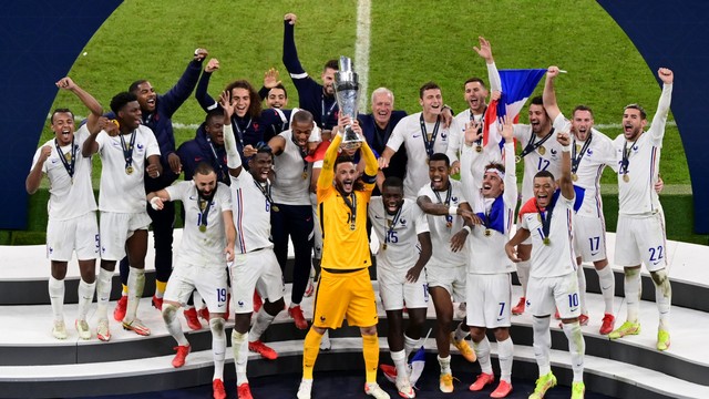 França conquista a segunda edição da Liga das Nações, ao vencer de virada a Espanha (Foto: Reuters)