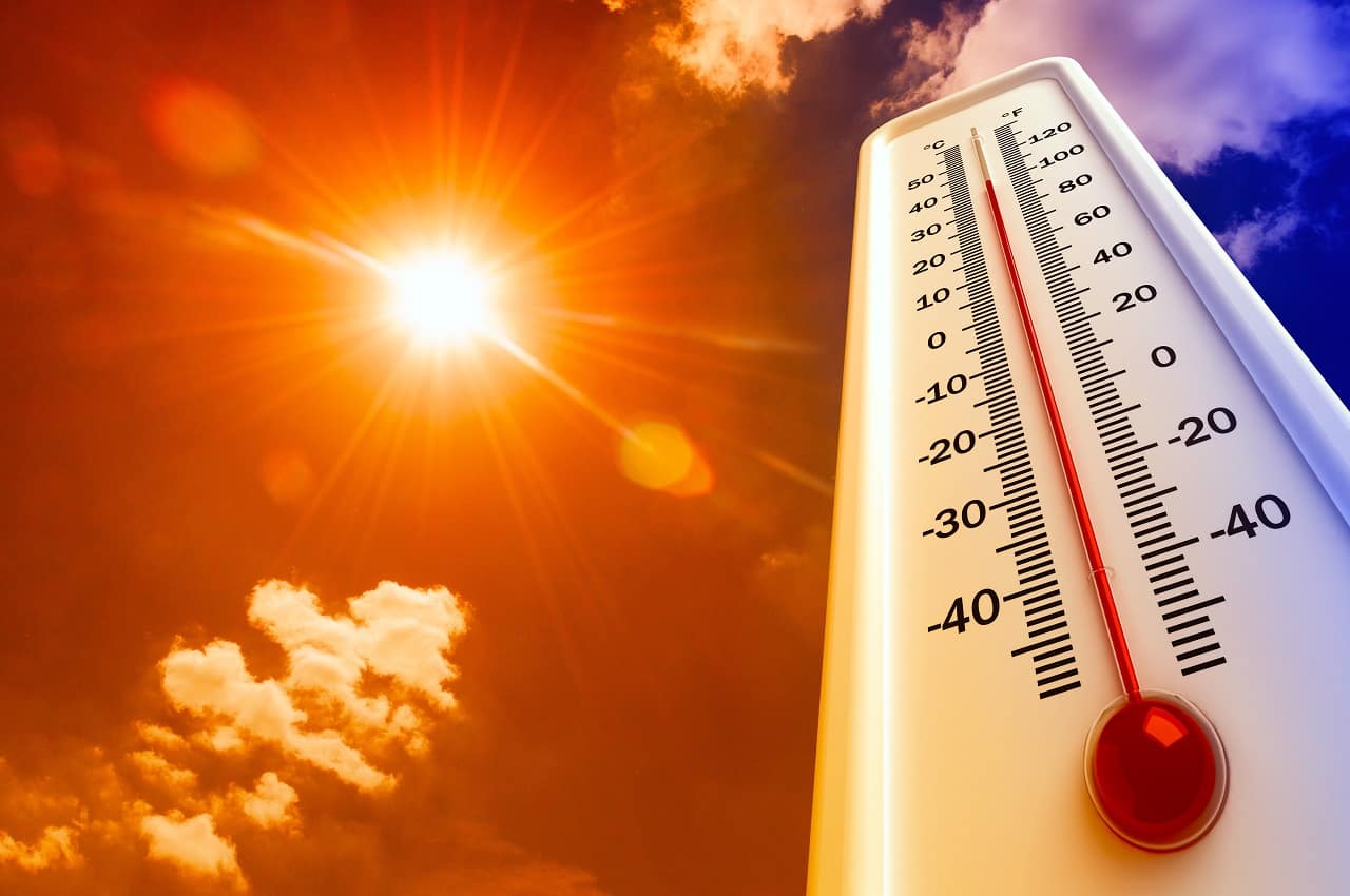 Termômetros registram temperaturas elevadas