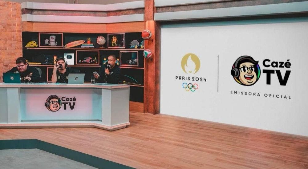 Transmissão da Cazé Tv durante as olimpíadas de 2024.