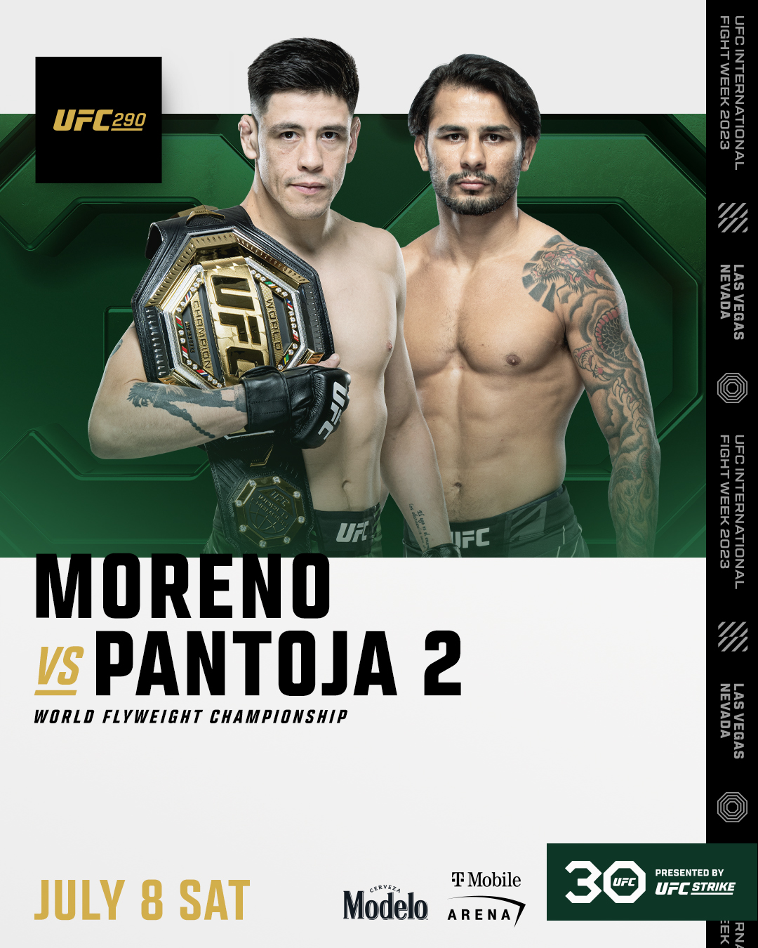 Anúncio oficial da luta entre Brandon Moreno vs Alexandre Pantoja 2 para o UFC 290. (Reprodução / Twitter: @ufc)