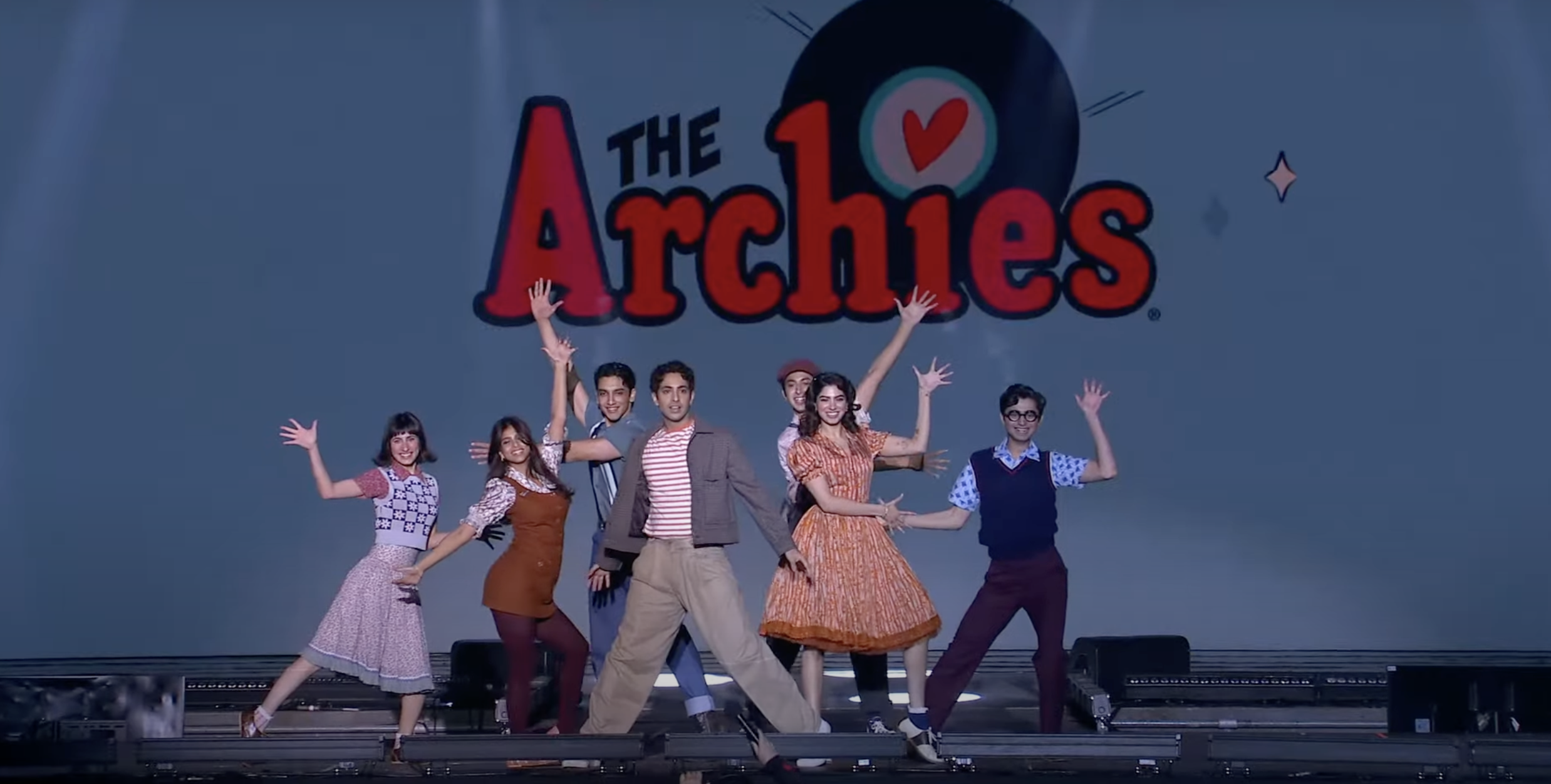 Elenco de The Archies se apresenta no TUDUM. Foto: Divulgação/Netflix.
