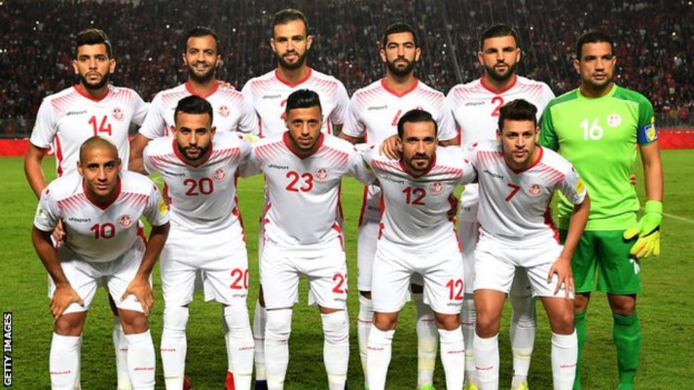 Seleção masculina de futebol da Tunísia. Imagem: BBC/Getty Images.
