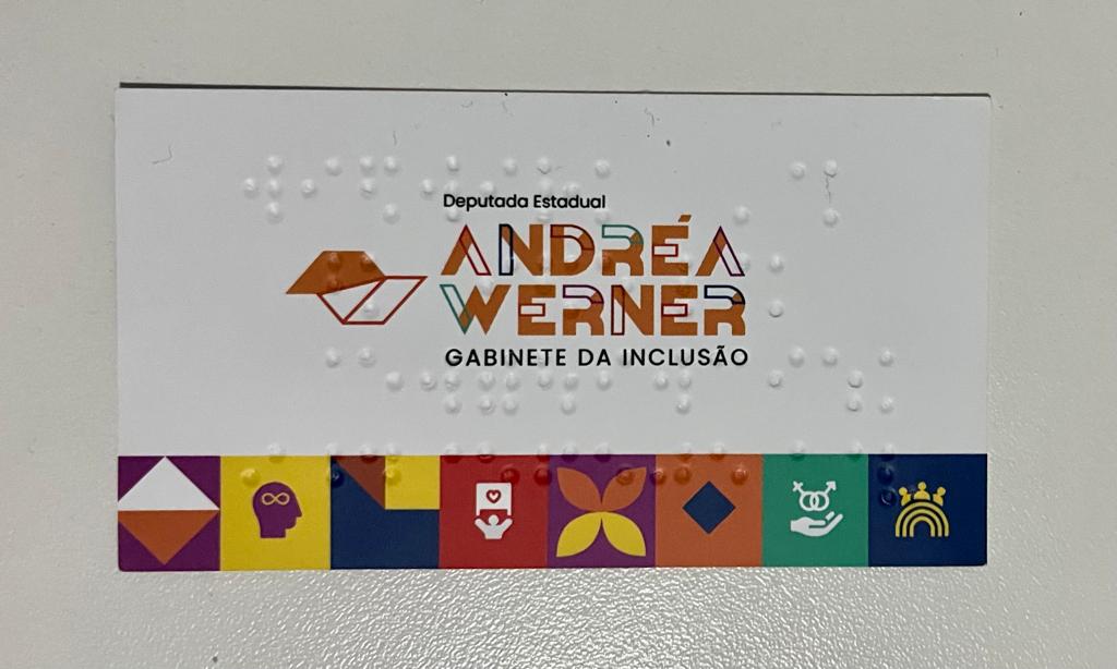 Cartão de contato do gabinete de Andréa
