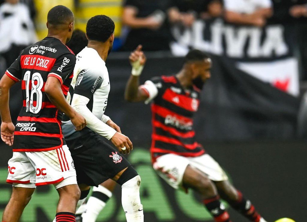 Momento da partida Corinthians x Flamengo