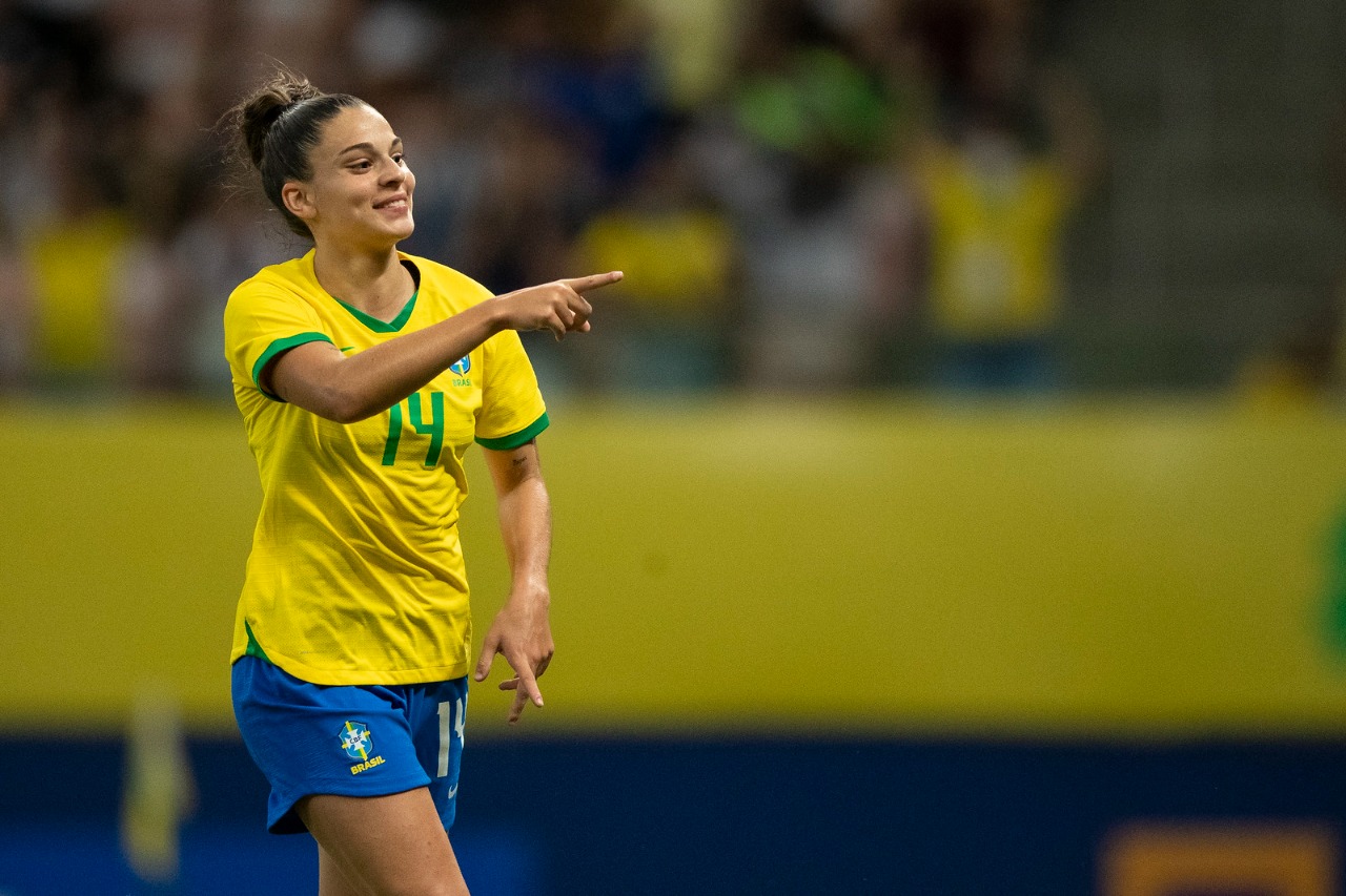 Gio Queiroz na final do Torneio Internacional de Futebol Feminino - Thais Magalhães/CBF Oficial