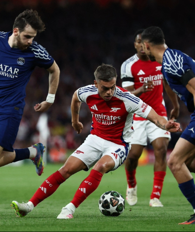 Momentos da partida entre Arsenal x Psg no primeiro jogo