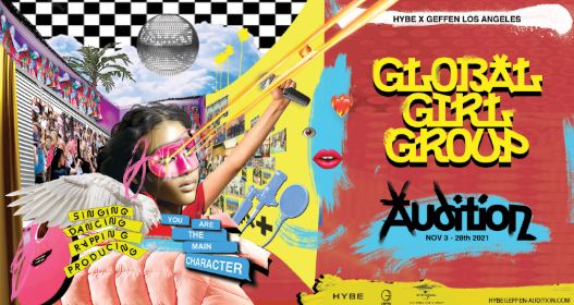 Poster para a formação de um novo girl group da HYBE com a Geffen Records. Foto: Divulgação/Geffen Records