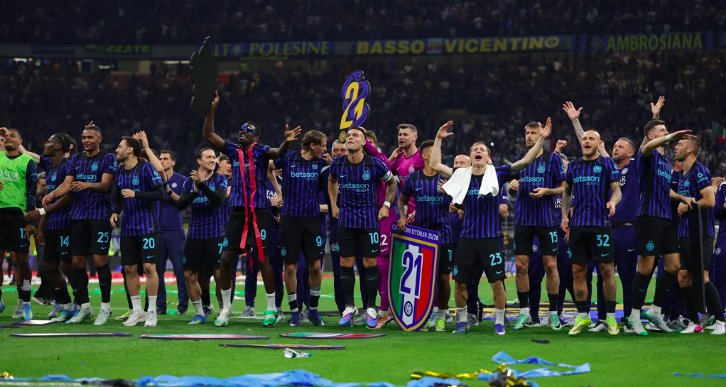 Inter comemorando o título