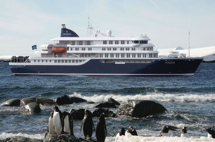 Cruzeiro de luxo MV Hondius em expedição polar. Foto: Divulgação/Oceanwide expeditions