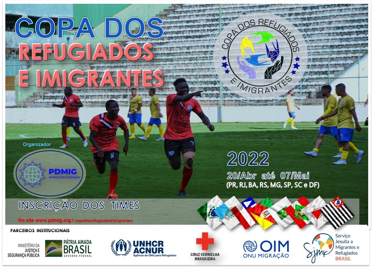 Imagem de divulgação do início das inscrições para a "Copa dos refugiados e Imigrantes" - Foto: ONG Pacto Pelo Direito de Migrar