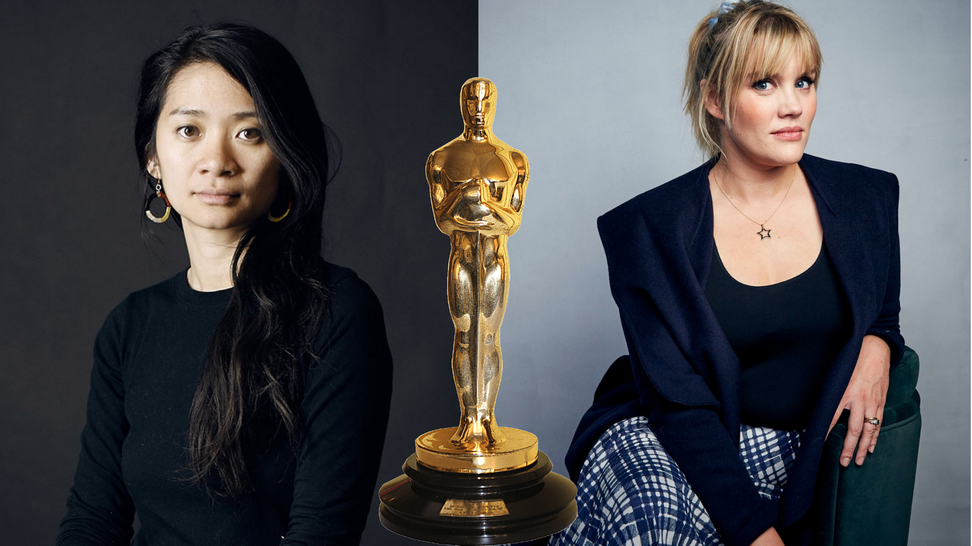 Chloe Zhao (à esquerda) e Emerald Fennell (à direita). Imagem: Google Imagens