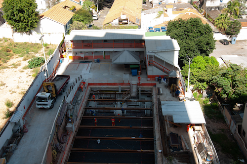 Área da obra vista de cima 