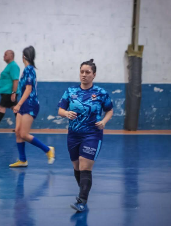 Rafaella em mais um de seus jogos durante a passagem no AC Futsal, no CDC Gigantinho