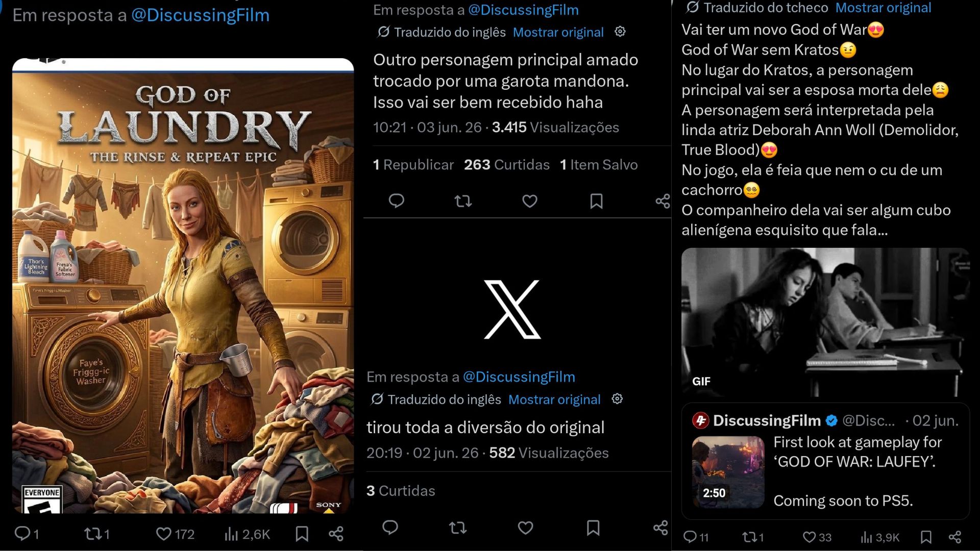 Reações negativas do público no X ao anuncio do novo jogo.