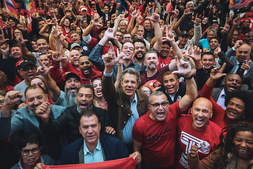 Fernando Haddad em plenária de mobilização no Sindicato dos Metalúrgicos do ABC no dia 22 de setembro.