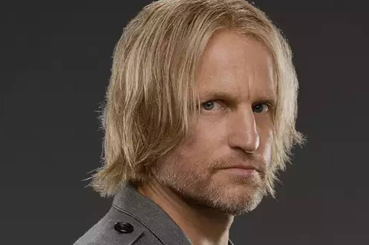 Woody Harrelson como Haymitch Abernathy na trilogia principal de Jogos Vorazes. Foto: Divulgação/Lionsgate