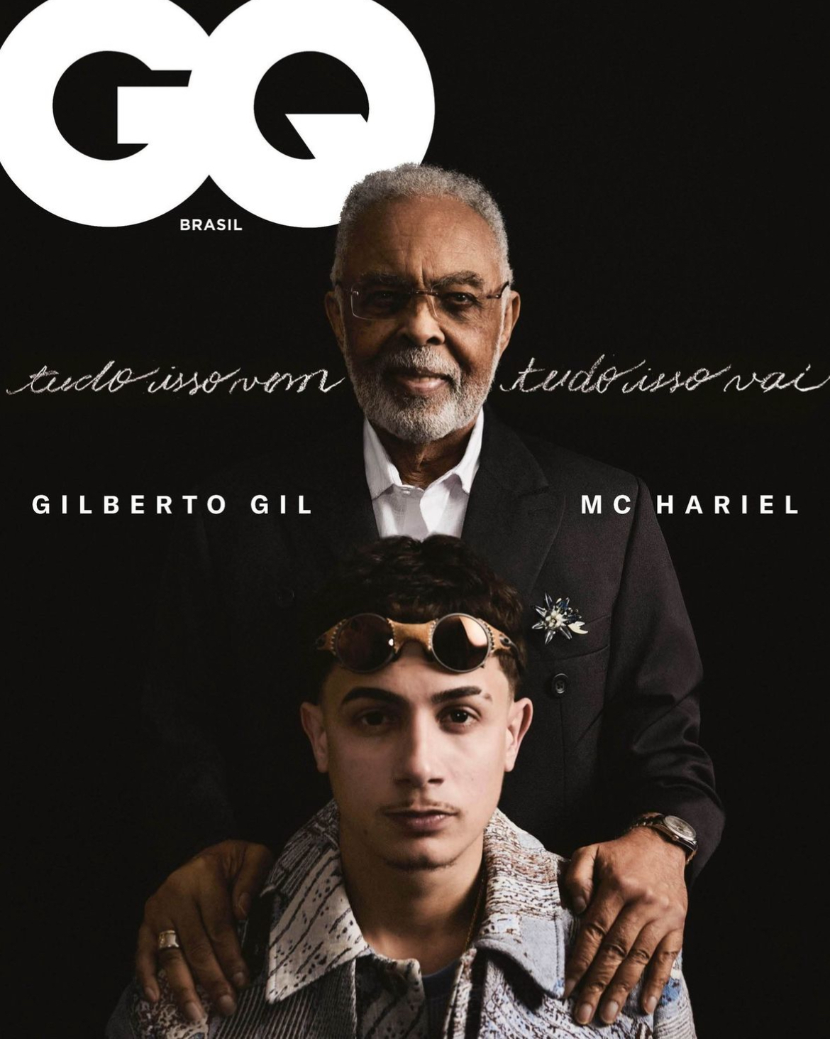 Gilberto Gil e MC Hariel para a GQ BRASIL de setembro – Foto: GQ BRASIL/ Reprodução 