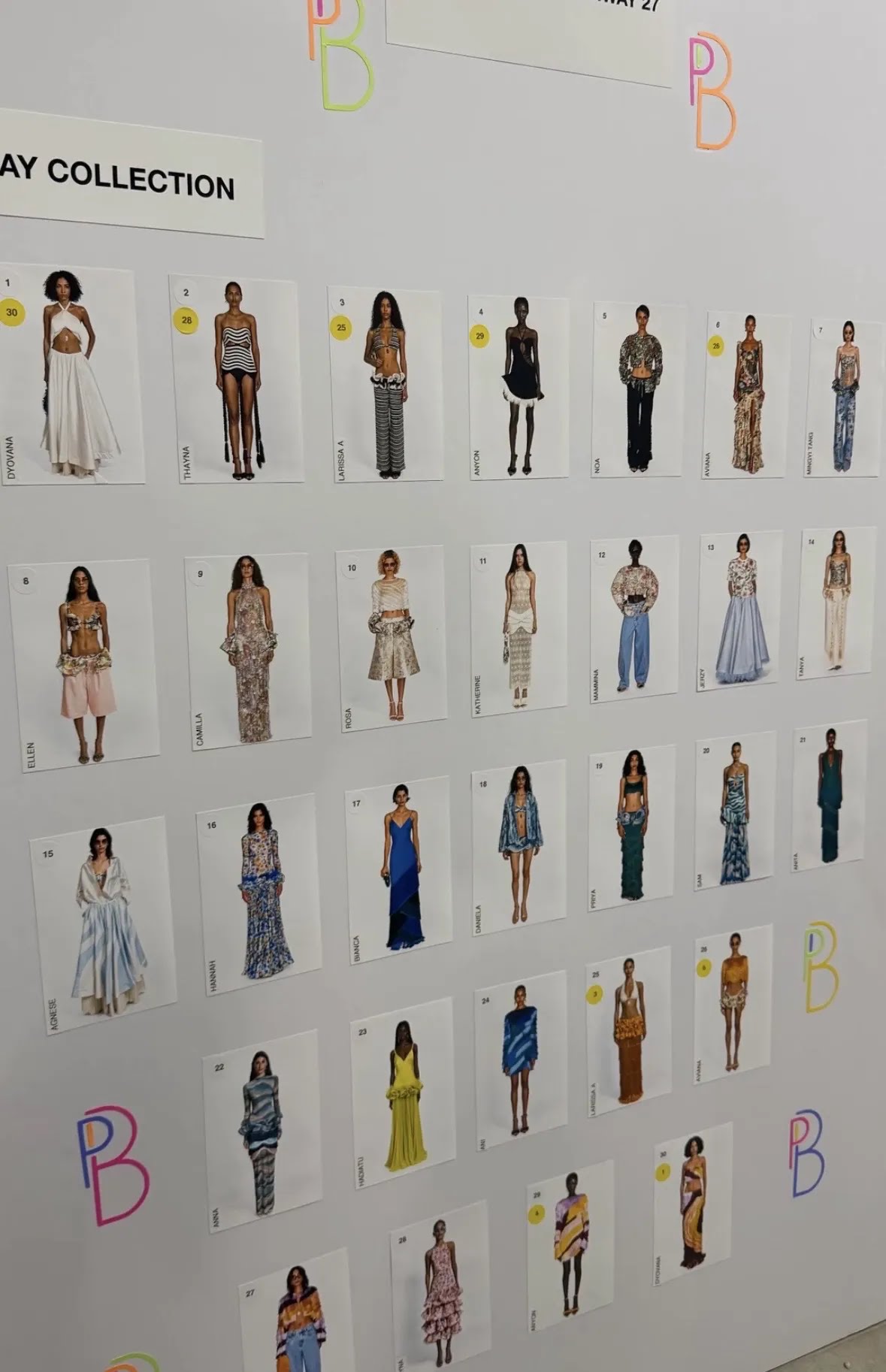 Model Board do desfile da PatBO