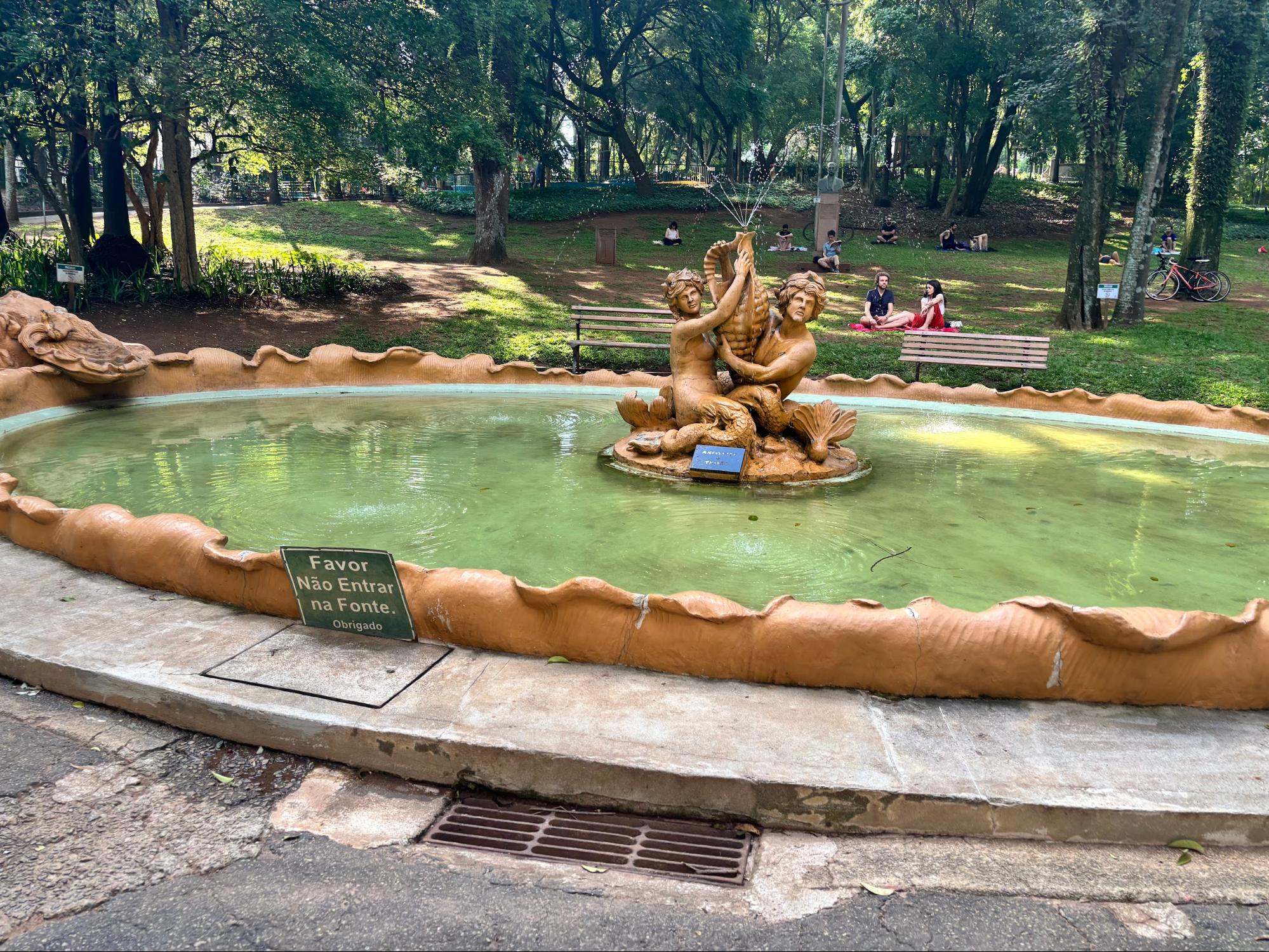 Fonte no Parque Buenos Aires atualmente, um dos destaques do espaço - Foto: Leticia Alcântara