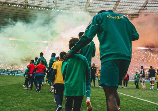 Seleção senegalesa entrando em campo. Reprodução/Instagram/@footballsenegal