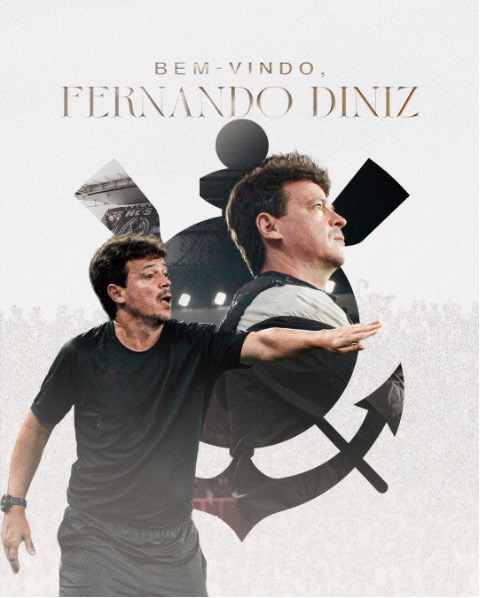 Postagem do Corinthians de bem-vindo Fernando Diniz