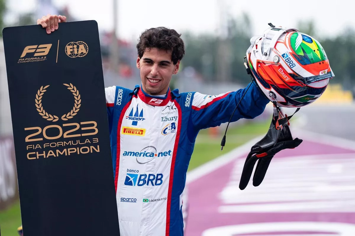 Gabriel Bortoleto, campeão da Fórmula 3 em 2023. Foto: James Gasperotti