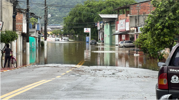 Enchentes em Ubatuba causados pelos grandes temporais  Reprodução: Prefeitura Municipal de Ubatuba