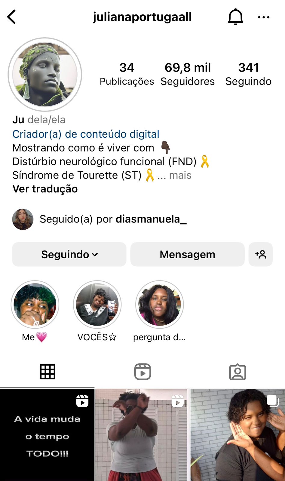 Para acompanhar e conhecer mais sobre Juliana Portugal, siga sua conta no Instagram (@julianaportugaall) e no Tik Tok (juliana portugal) / Reprodução: Instagram.