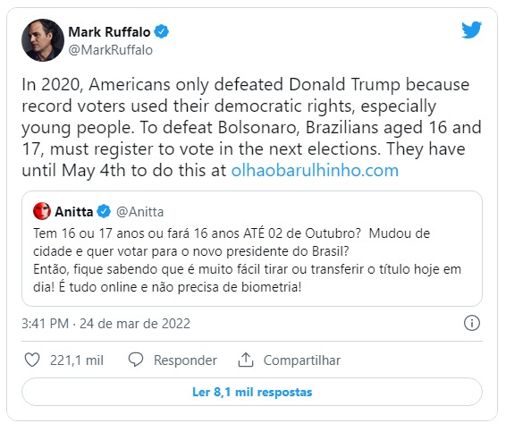 Mark Ruffalo via Twitter