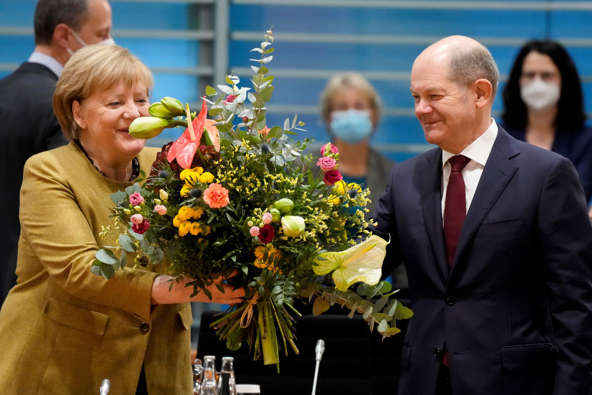Angela Merkel e Olaf Scholz Foto: Pool/Reuters