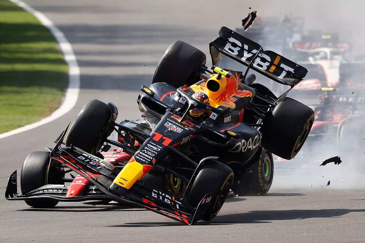 Batida entre Pérez e Leclerc no GP do México