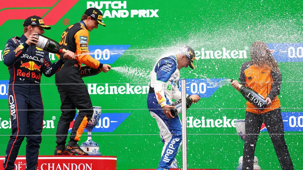 Pódio GP da Holanda 2025. Foto: Reprodução/F1 