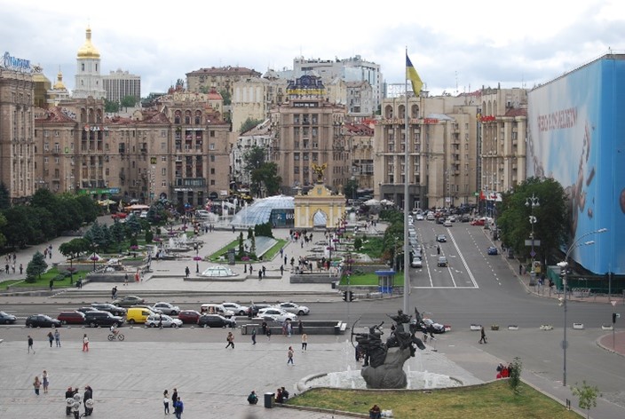 Praça da Independência em Kiev em 2018