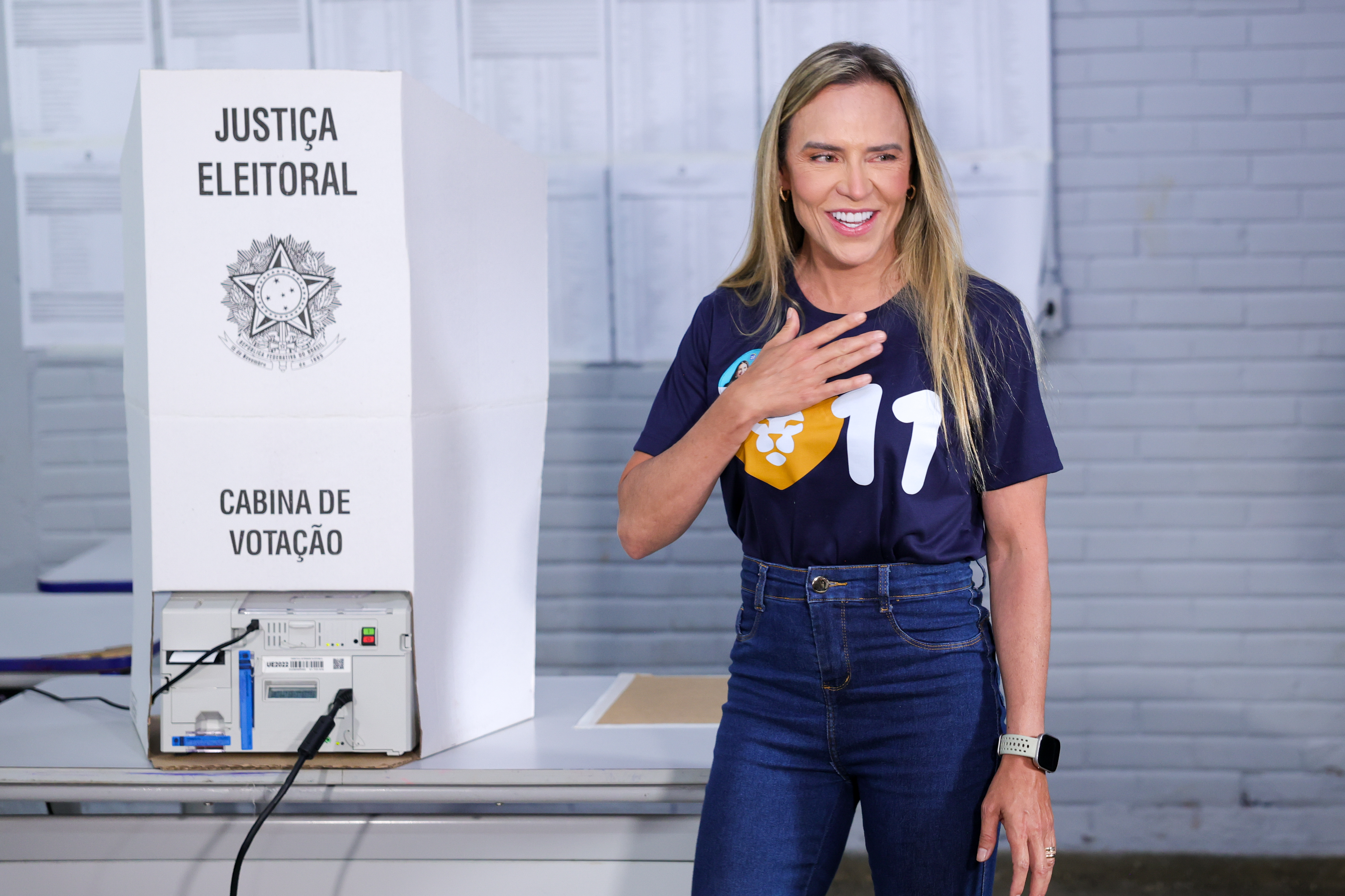 Celina Leão no dia da votação do primeiro turno. Foto: Fabio Rodrigues-Pozzebom/ Agência Brasil