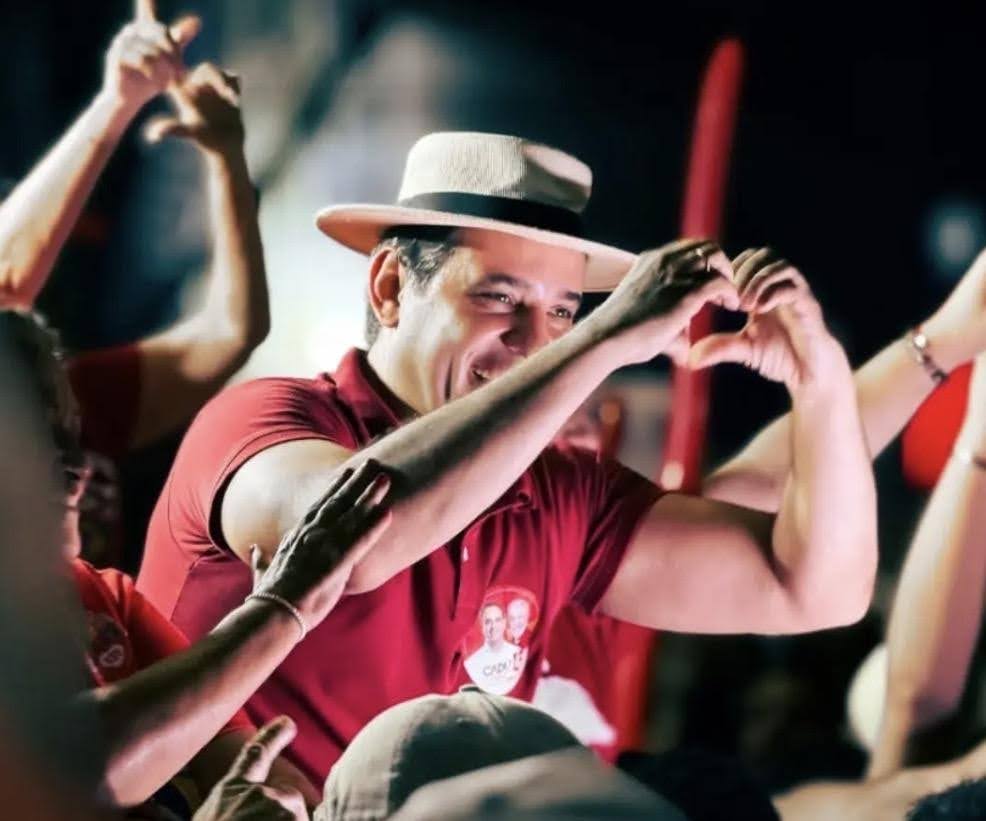 Cadu de Lula participa de ato de campanha durante a disputa pelo Governo do Rio Grande do Norte. Imagem: Reprodução/ Instagram/ @cadudelula13