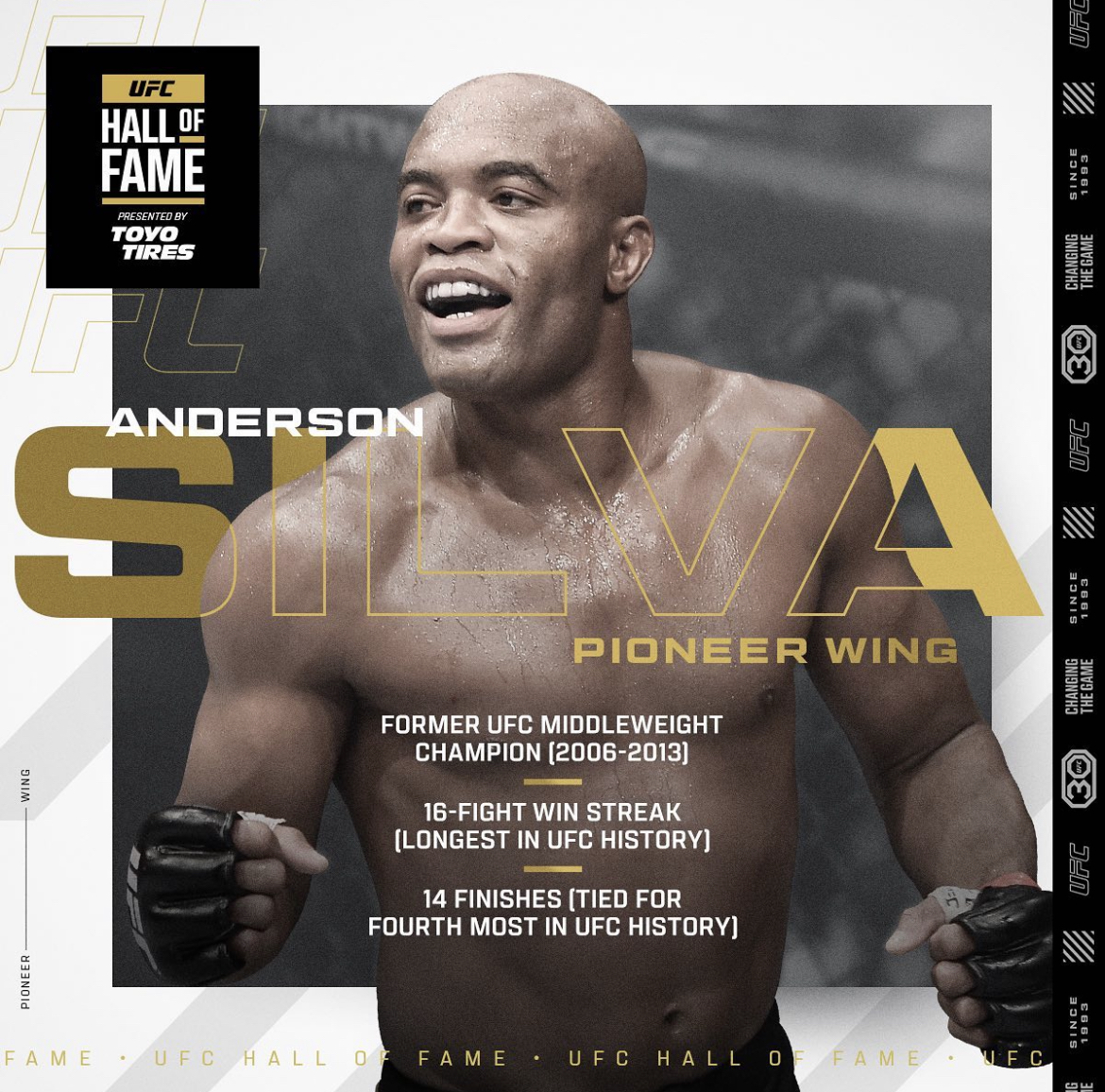  Imagem oficial da indicação de Anderson Silva para o HoF. (Foto: Divulgação/ UFC)