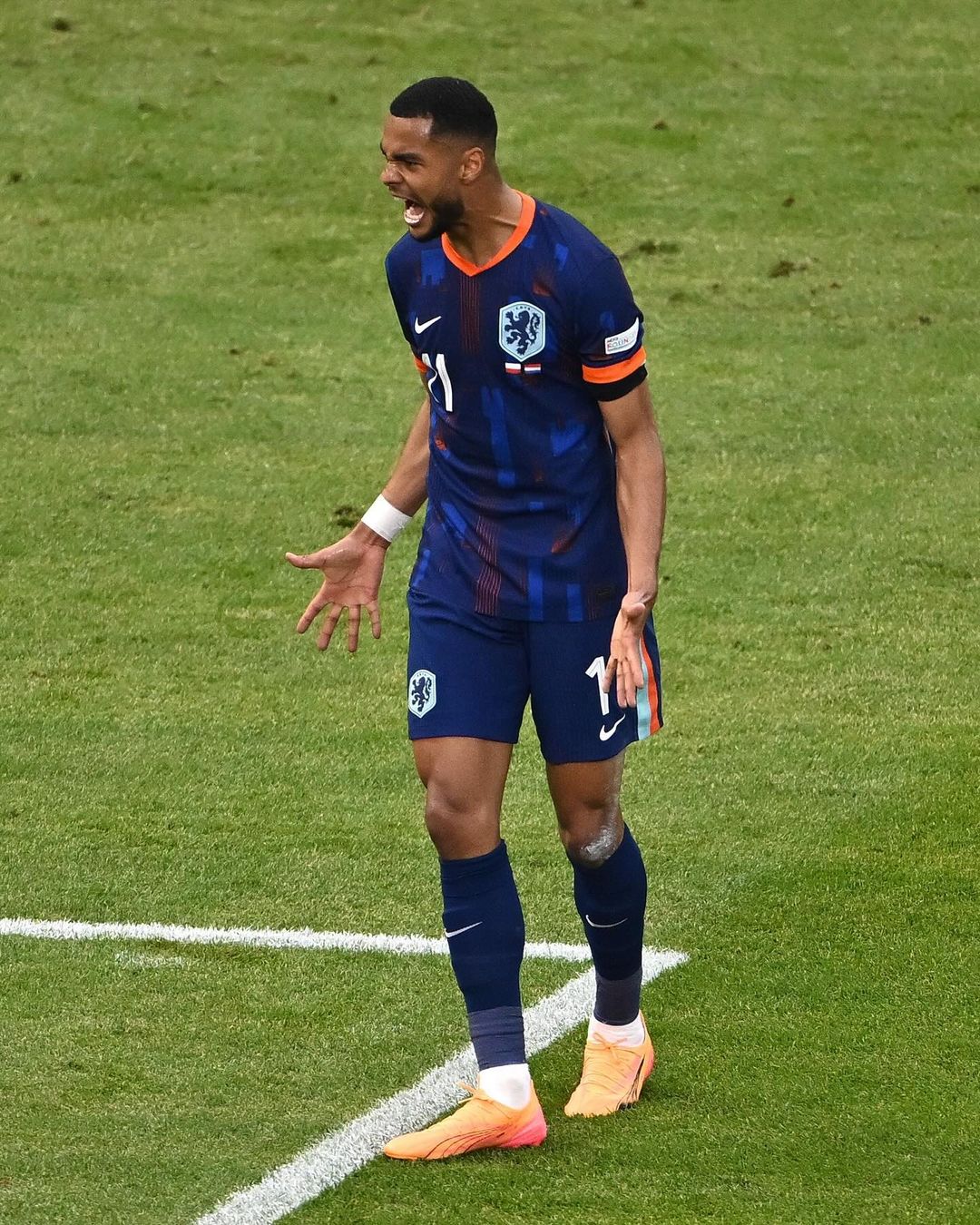 Cody Gakpo comemorando o segundo gol: Foto: Divulgação/seleção neerlandesa de futebol 