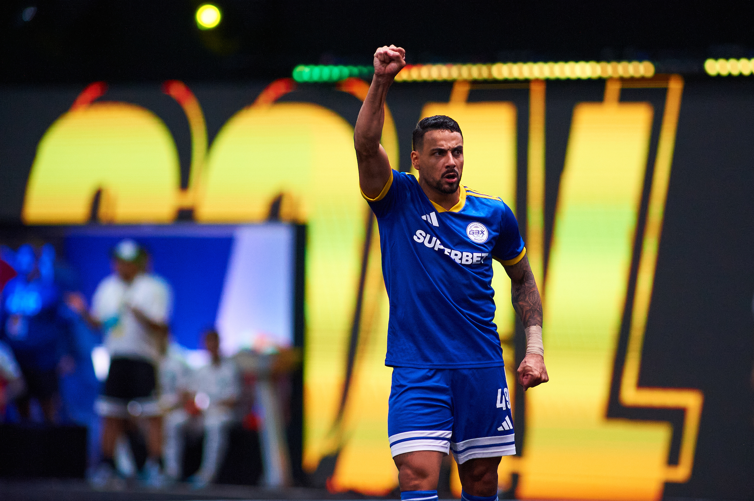 Ton marcou duas vezes na goleada do G3X FC. Foto: Divulgação/Kings League Brazil