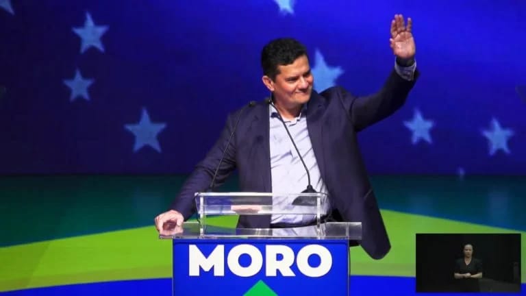 Sérgio Moro em evento de filiação ao Podemos