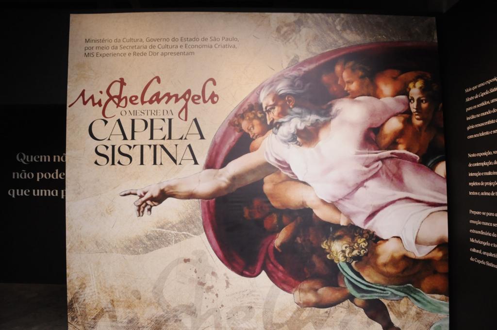 Entrada da exposição "Michelangelo: O Mestre da Capela Sistina"