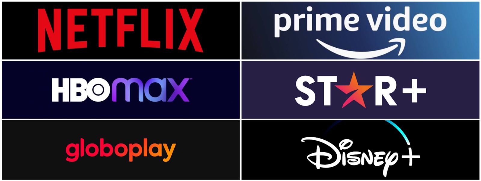 Logos de alguns dos principais streamings (Montagem por: Iris Martins)