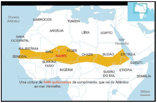 mapa do Sahel.