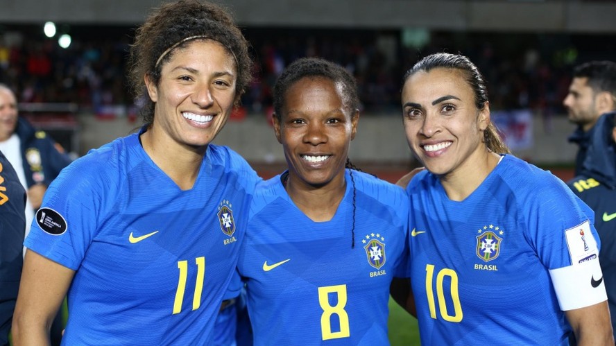 Cristiane, Formiga e Marta juntas na seleção pela Copa do Mundo Feminina de 2019. Foto/Reprodução