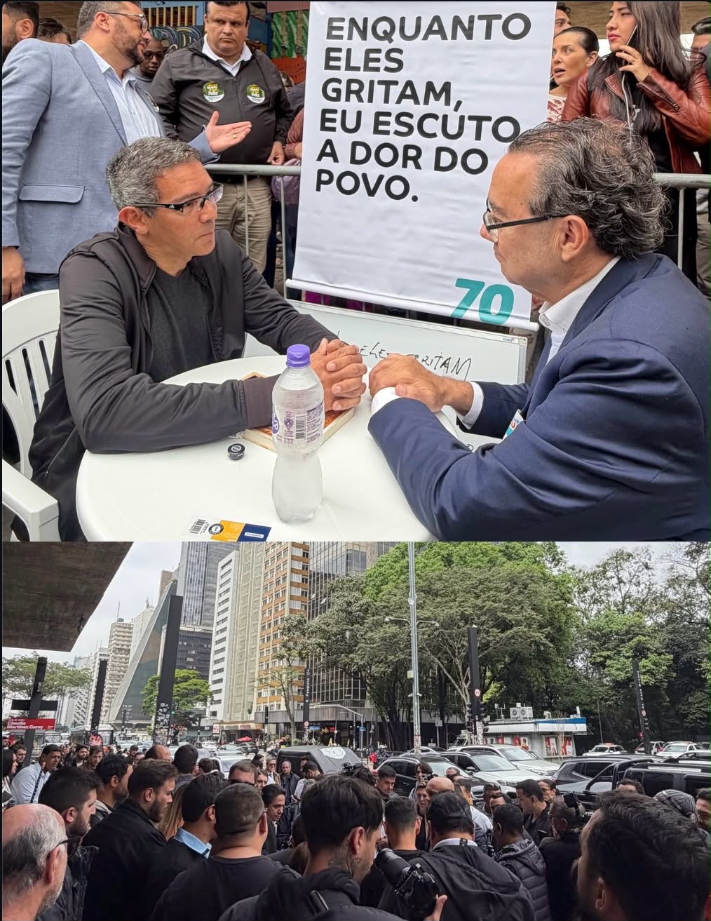 Cury em ação de campanha na Avenida Paulista. Foto: Reprodução/ Instagram/ @augustocury