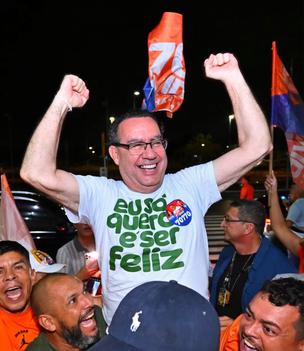 Augusto Cury em campanha, em Manaus. Foto: Reprodução/ Instagram/ @davialmeidaam